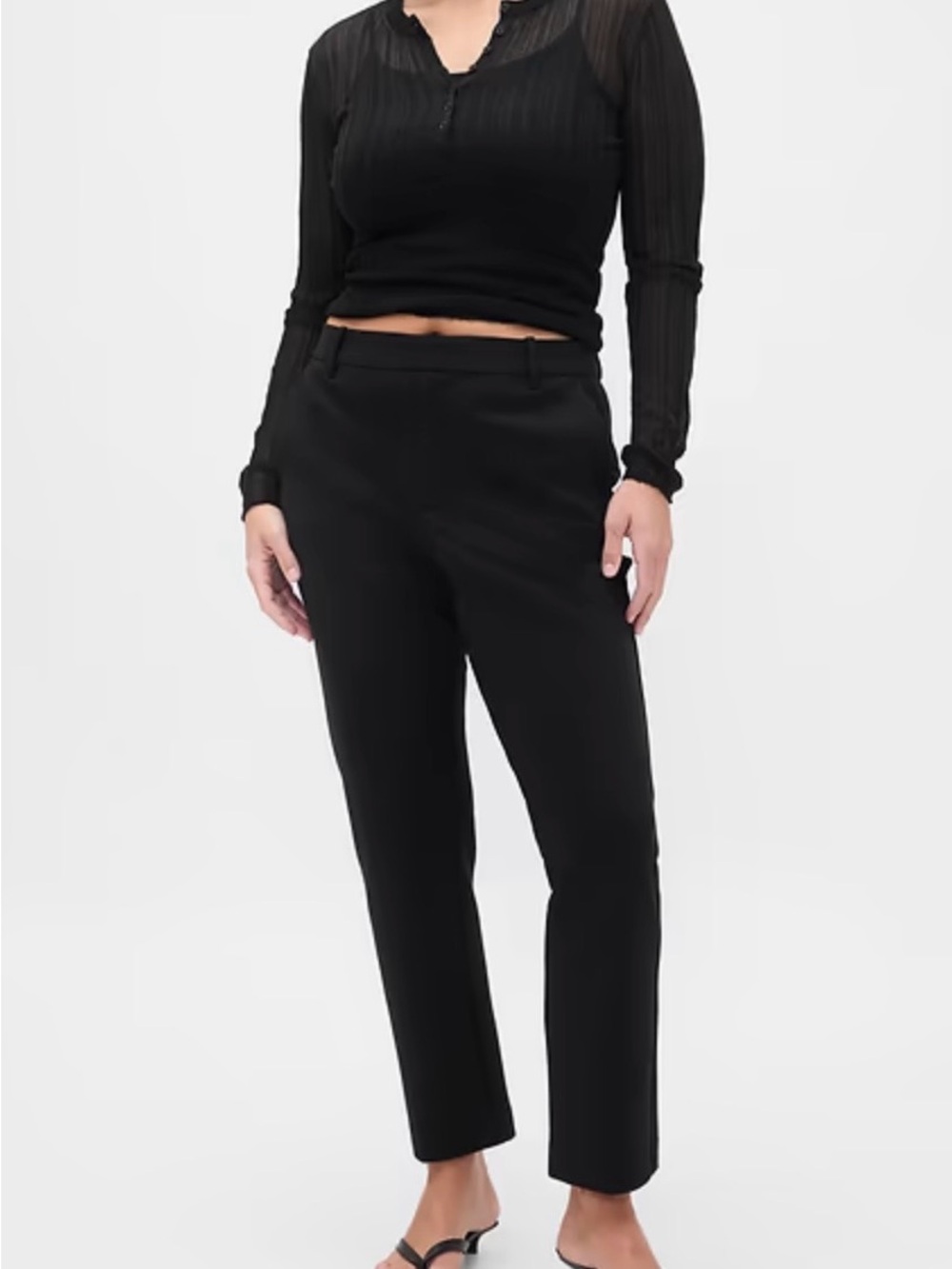 Classic Black Straight-Leg Women's Trousers